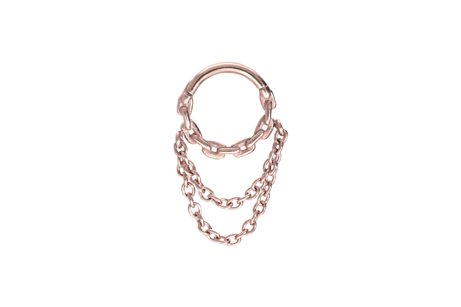 Chirurgenstahl Segmentring Clicker Piercing KETTEN-DESIGN + 2 ANKERKETTEN